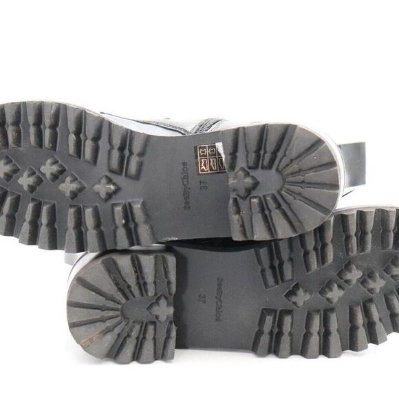 See by Chloe Women Size 37 Black Mallory Combat Ankle Boot Leather Biker $890 - Picture 9 of 13